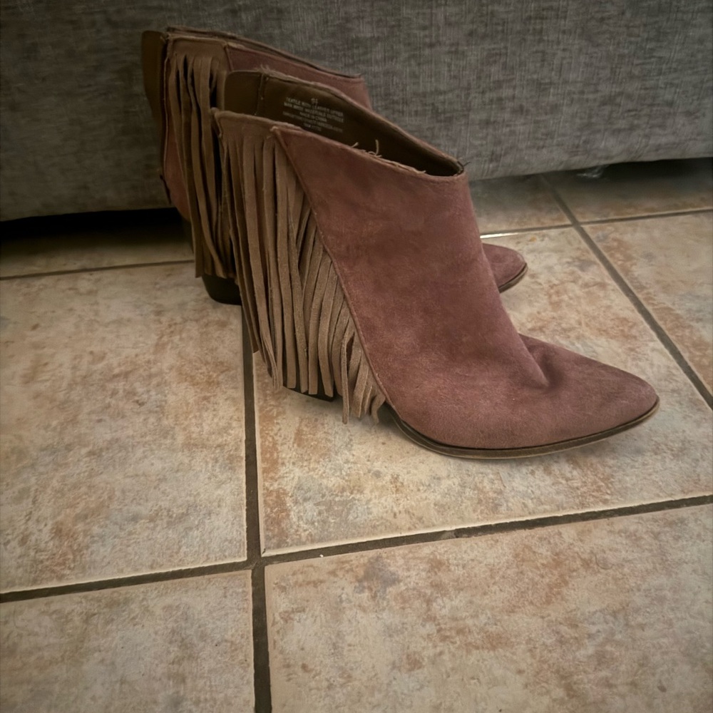 Mossimo Supply Co. Fringe Ankle Booties - Tan